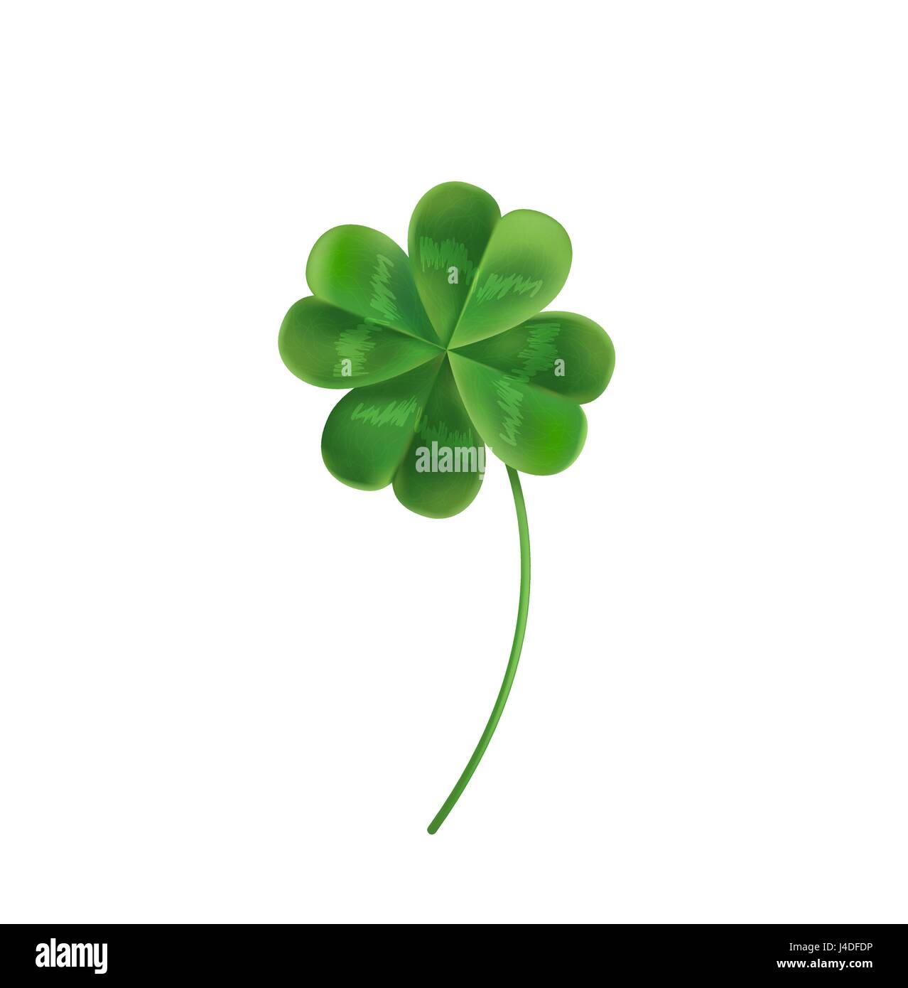 Four Leaf Clover for good luck. Vector illustration for the holiday of St. Patrick. Clover can be used on the website, magazine, newspaper, banner, po Stock Vector