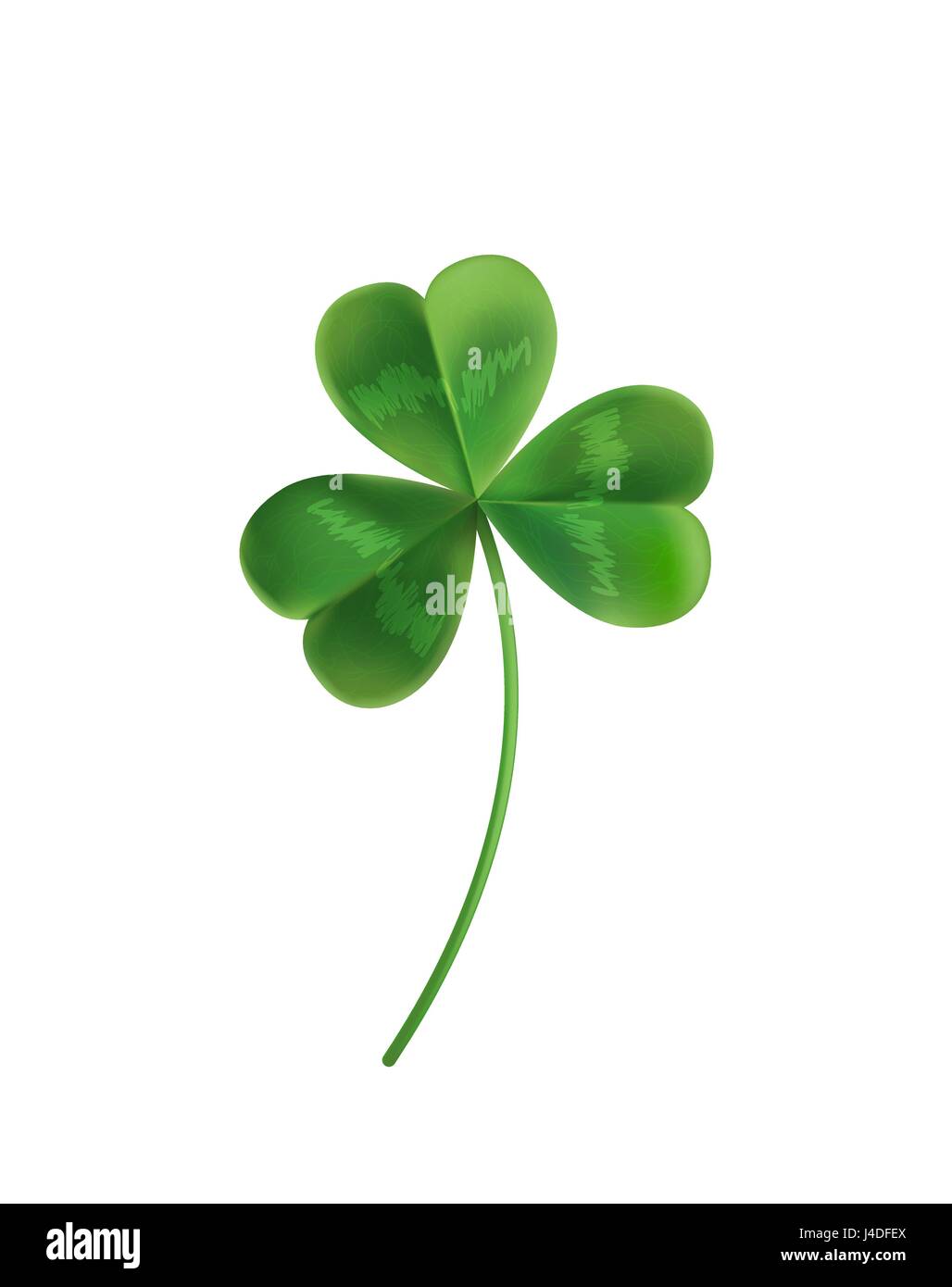 Three sheets realistic lucky clover leaves on a white background ...