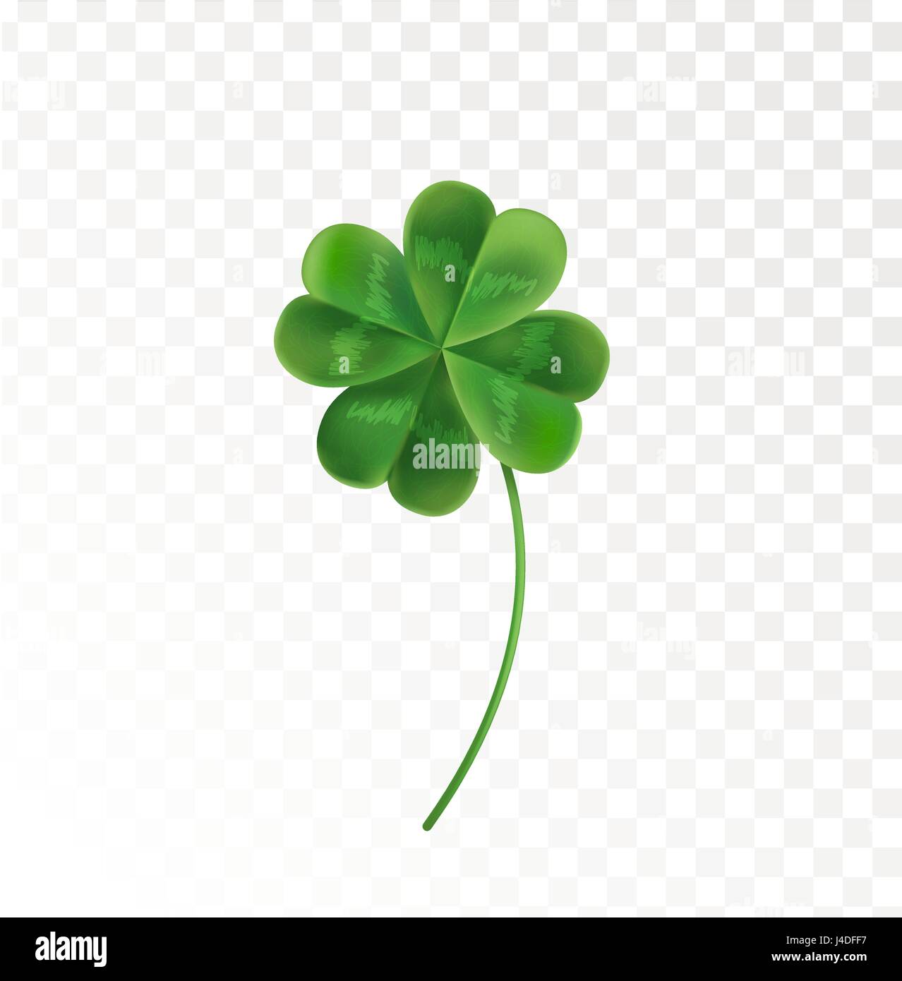 Four Leaf Clover on a transparent background. Vector illustration for