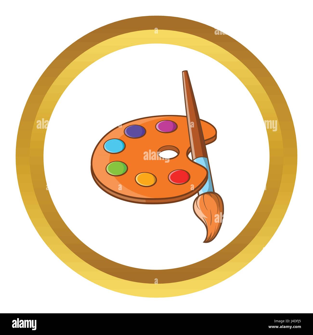 Art palette with paint brush vector icon Stock Vector Image & Art - Alamy