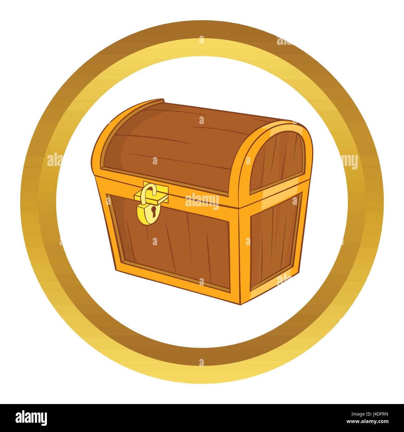 Wooden dower chest vector icon Stock Vector