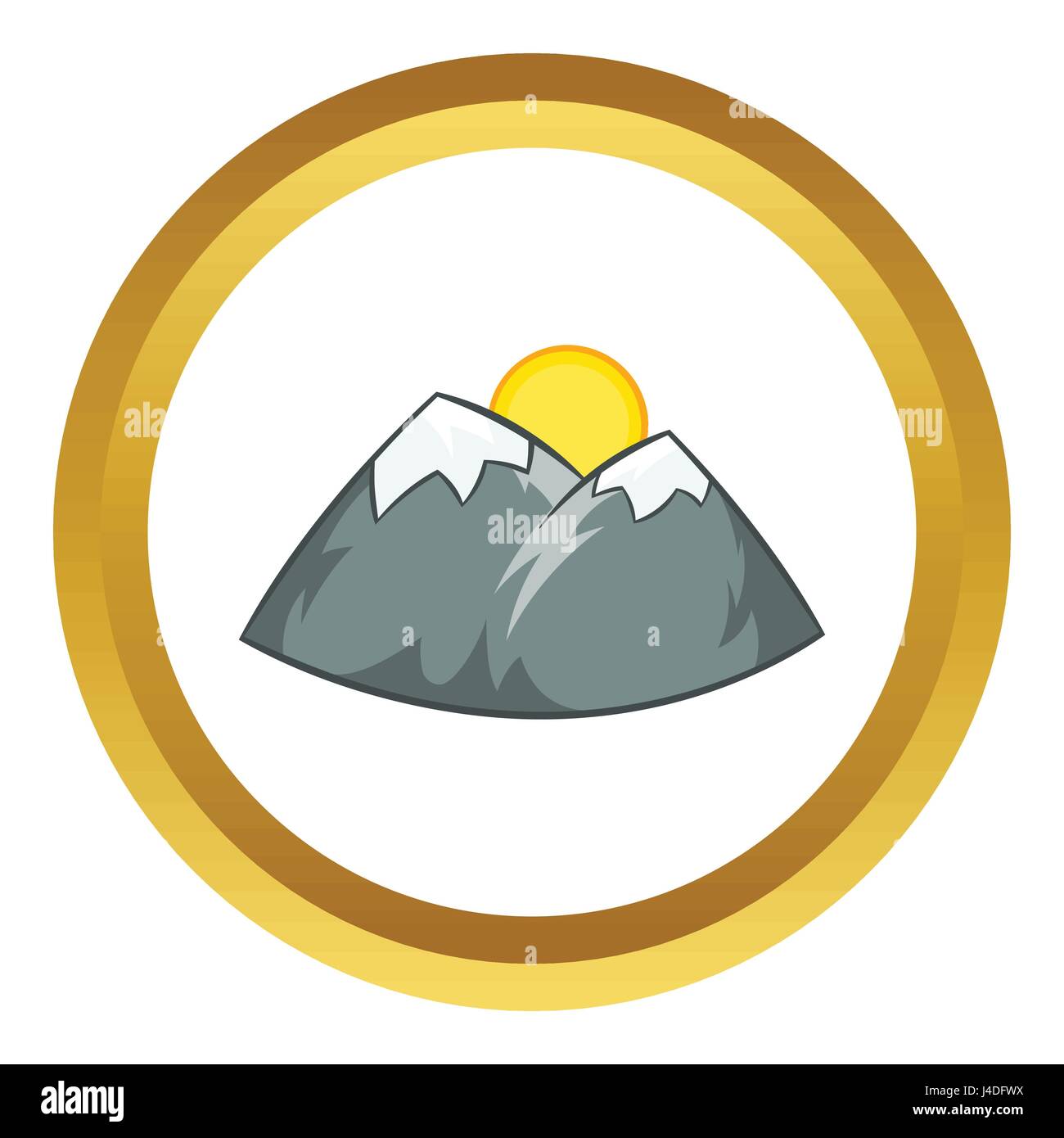 Mountains and sun vector icon Stock Vector Image & Art - Alamy