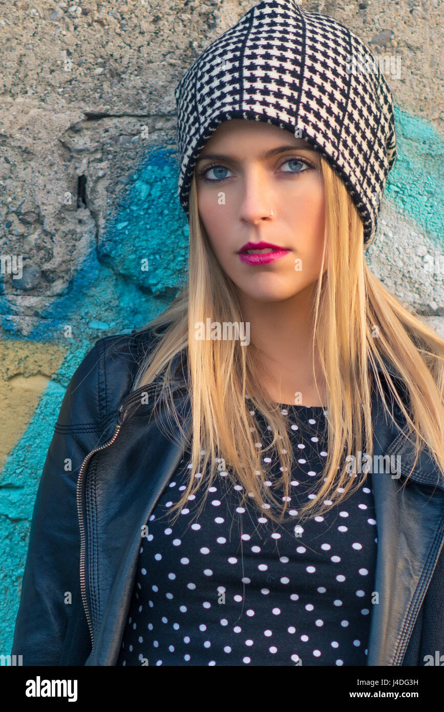 Visit iridology a female child in naturopath studio Stock Photo