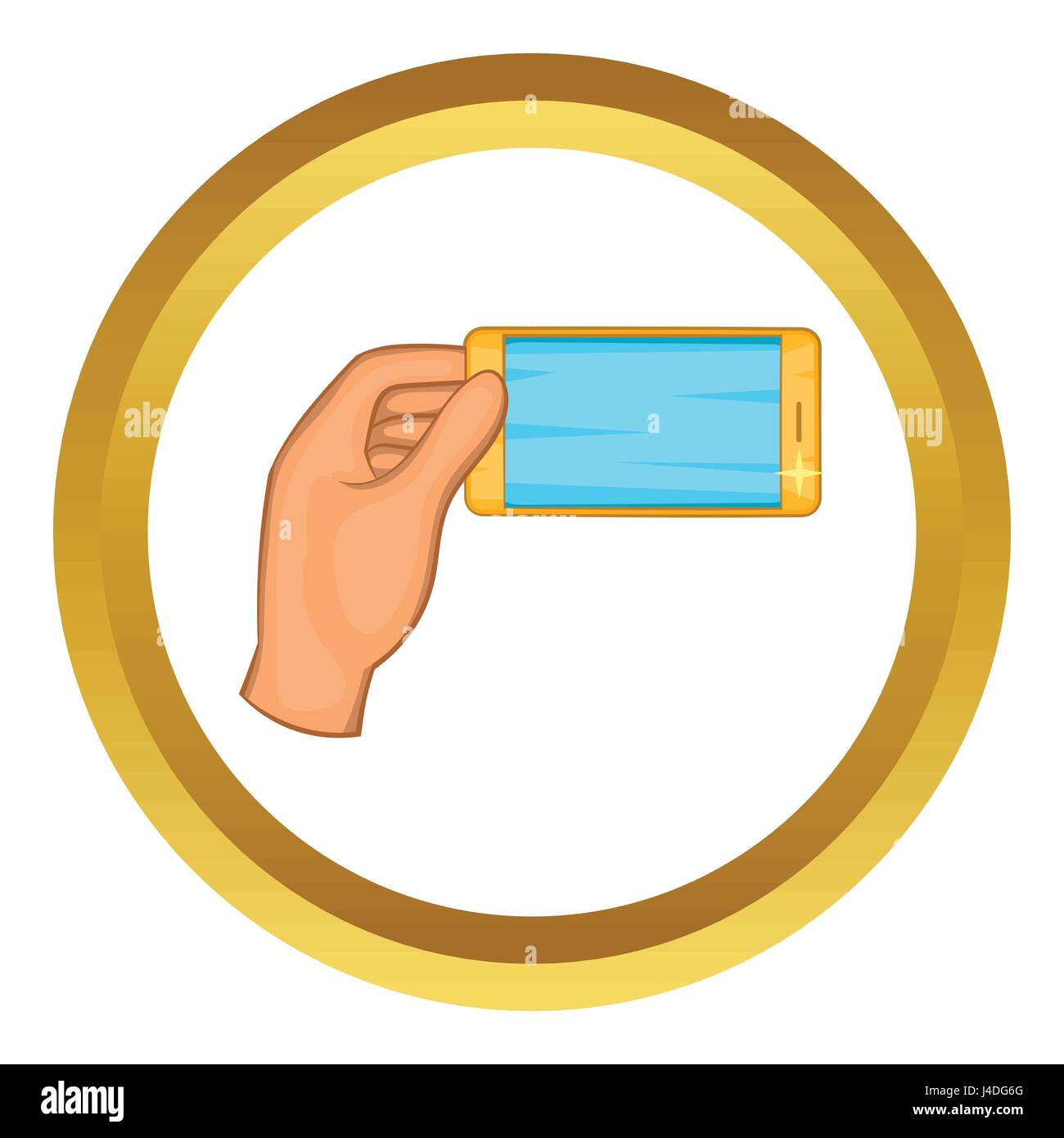 Hand holding smartphone vector icon Stock Vector Image & Art - Alamy