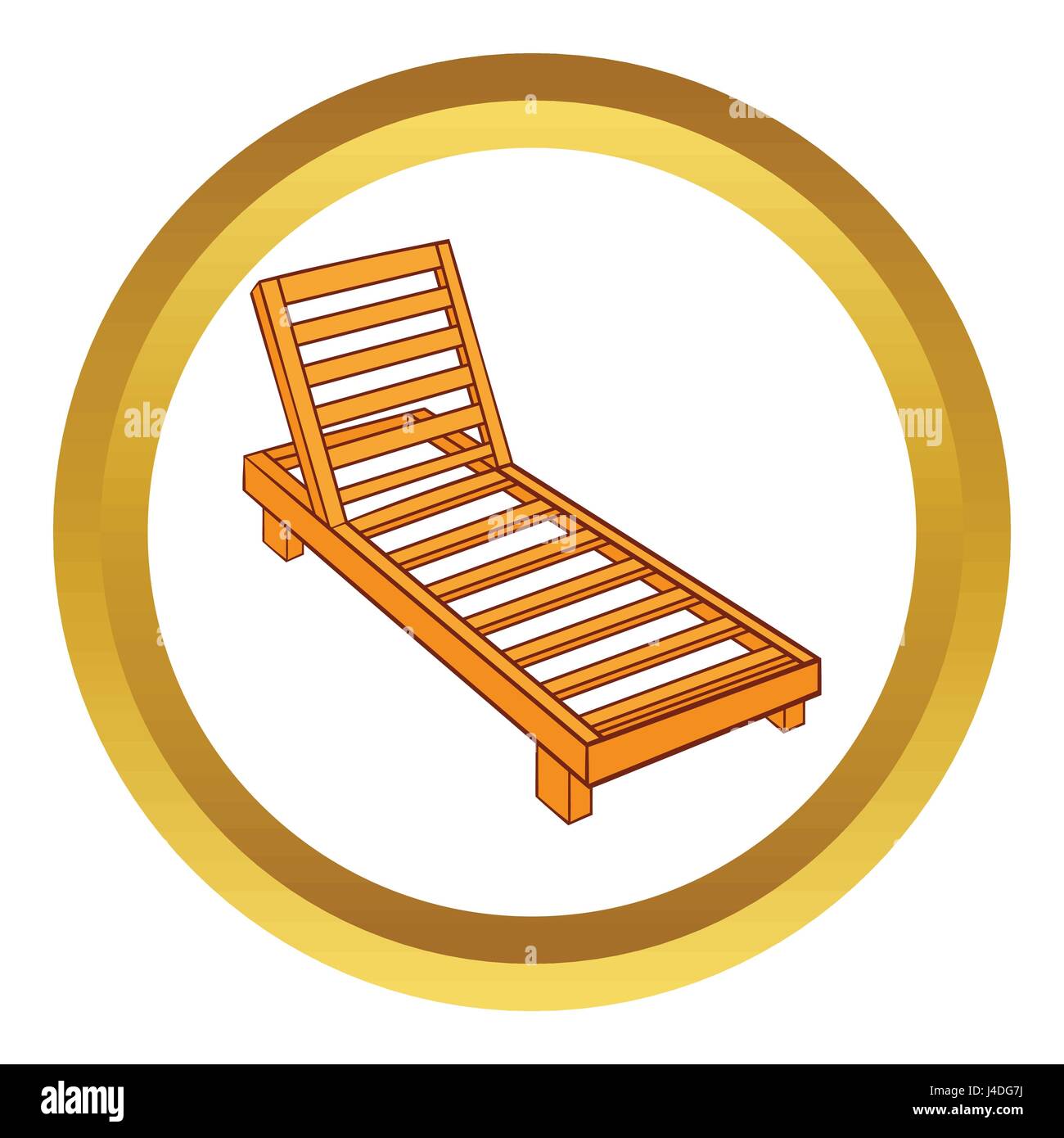 Wooden chaise lounge vector icon Stock Vector Image & Art - Alamy