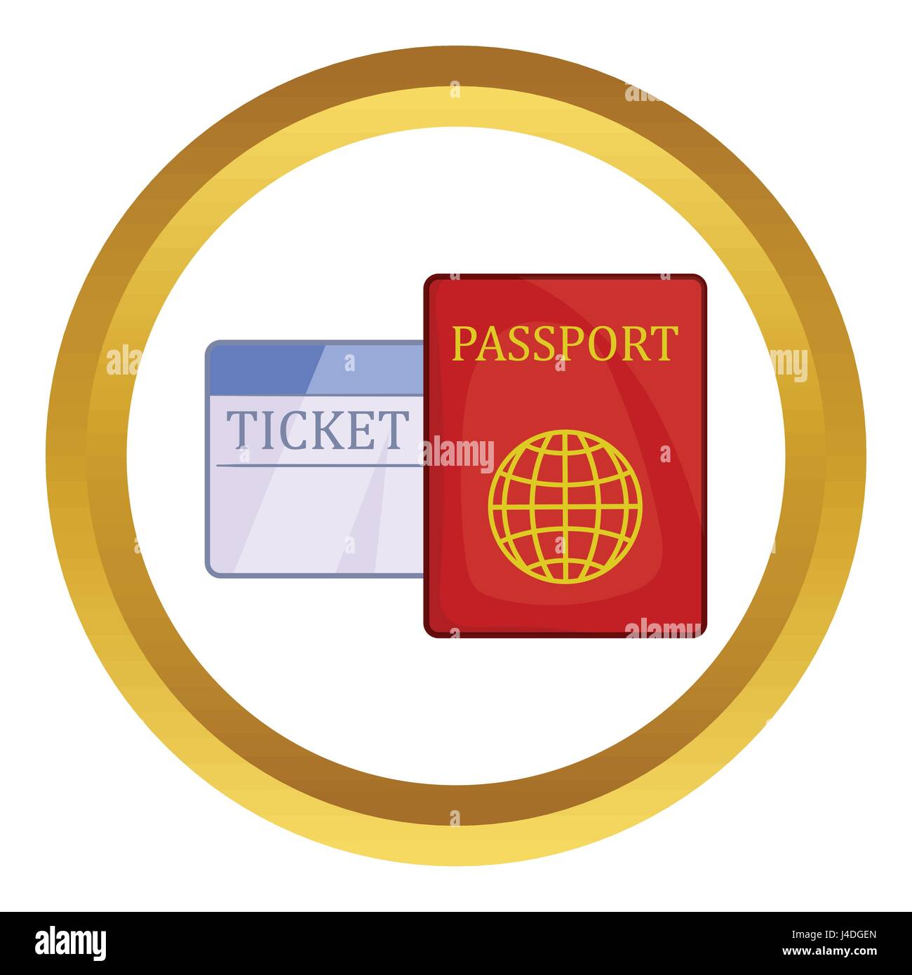 Passport and ticket vector icon Stock Vector Image & Art - Alamy
