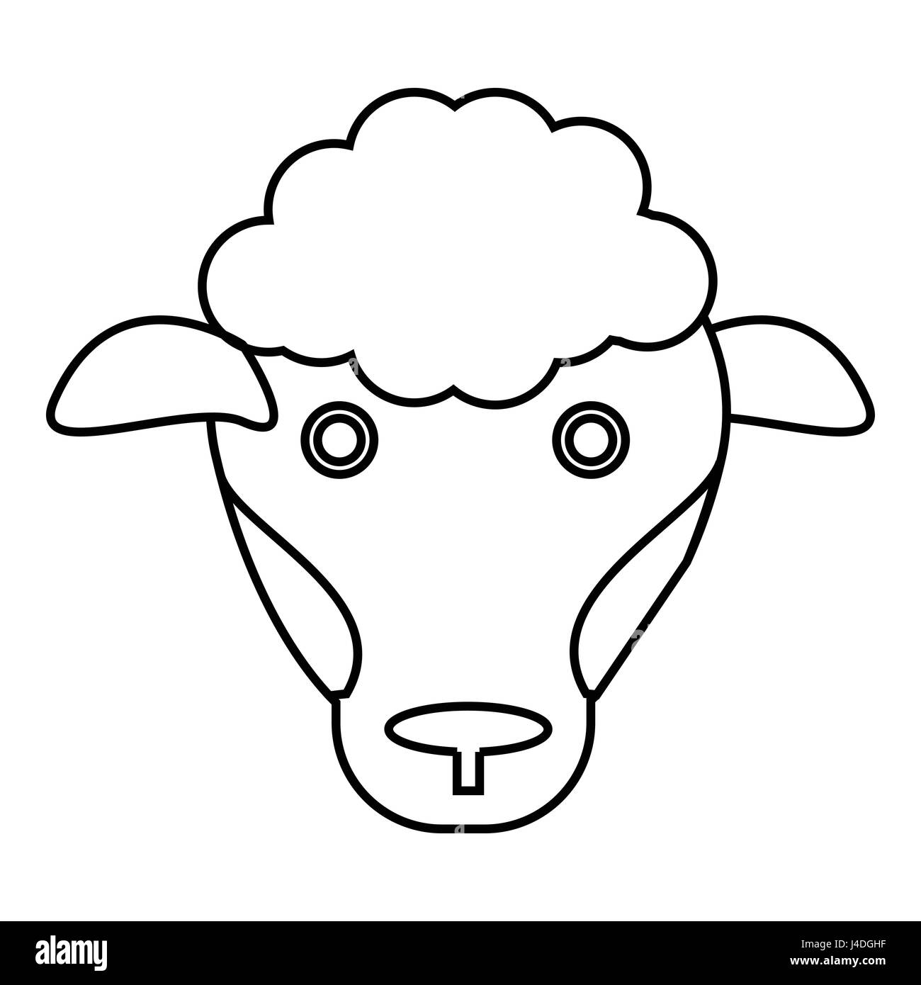 Sheep icon, outline style Stock Vector