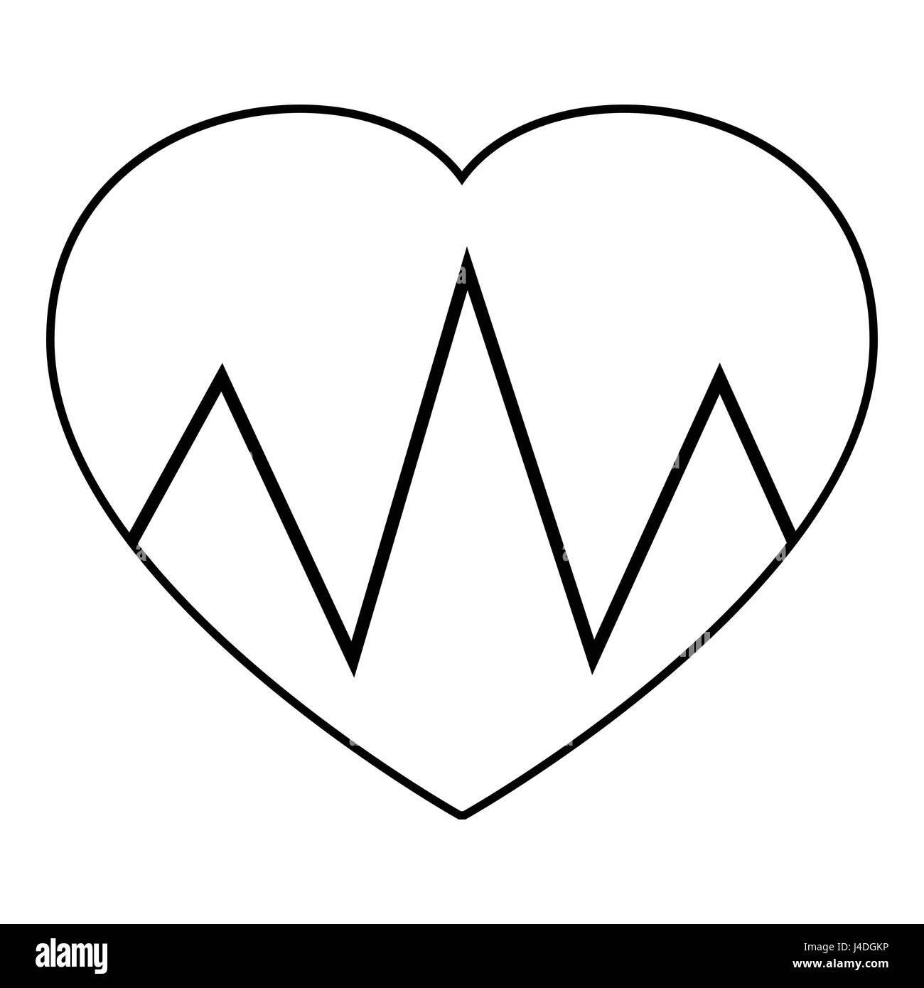 Cardiogram heart icon, outline style Stock Vector Image & Art - Alamy