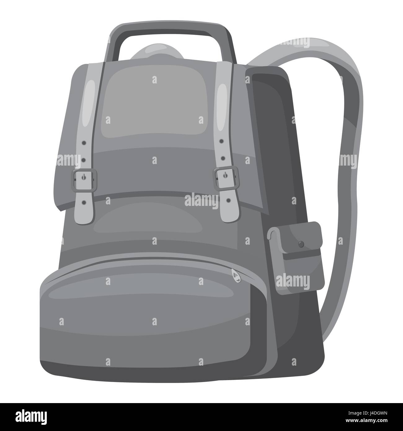 School backpack icon, gray monochrome style Stock Vector Image & Art ...