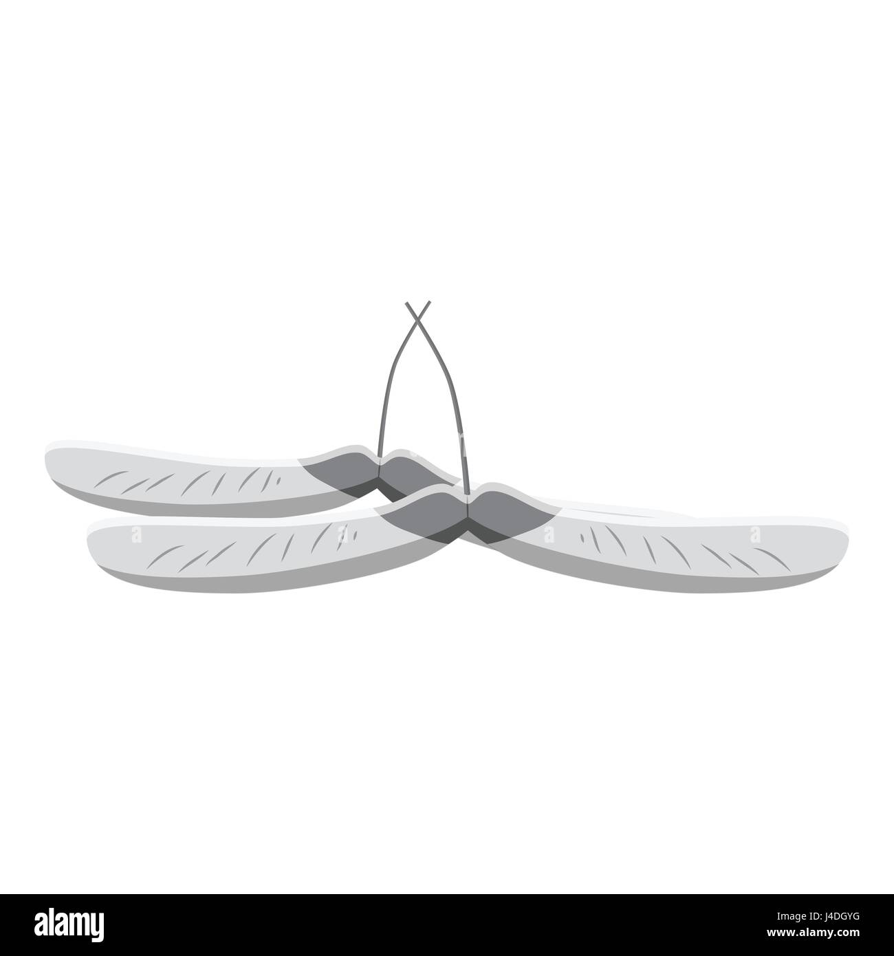 Maple seeds icon, gray monochrome style Stock Vector