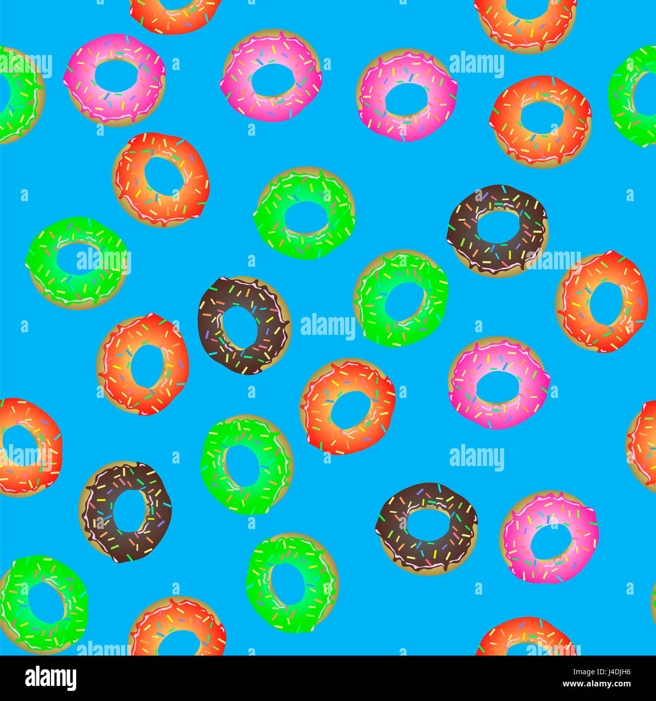 Colorful Fresh Sweet Donuts Seamless Pattern Stock Photo - Alamy