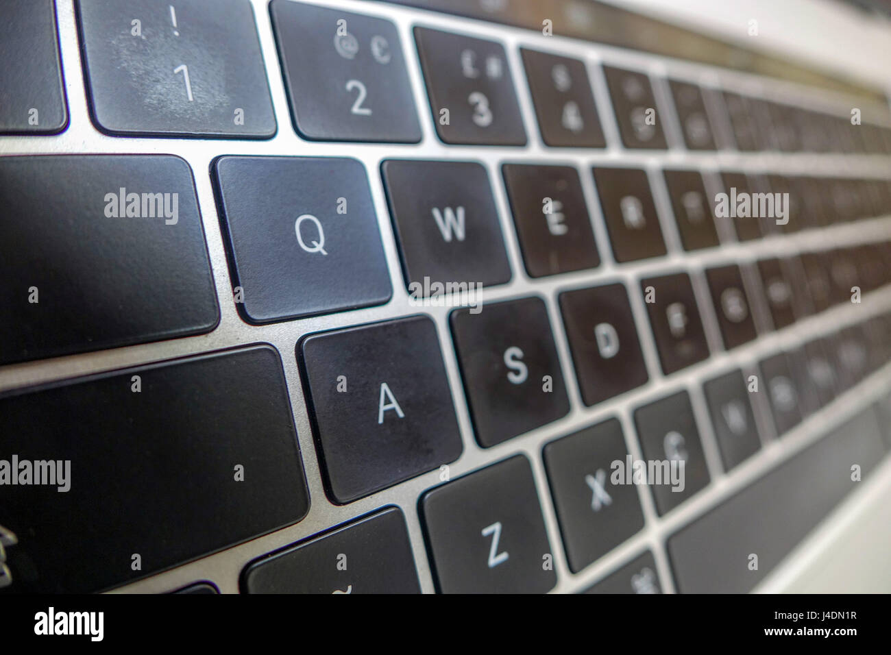 Black and silver keyboard of Apple MacBook Pro laptop computer Stock ...