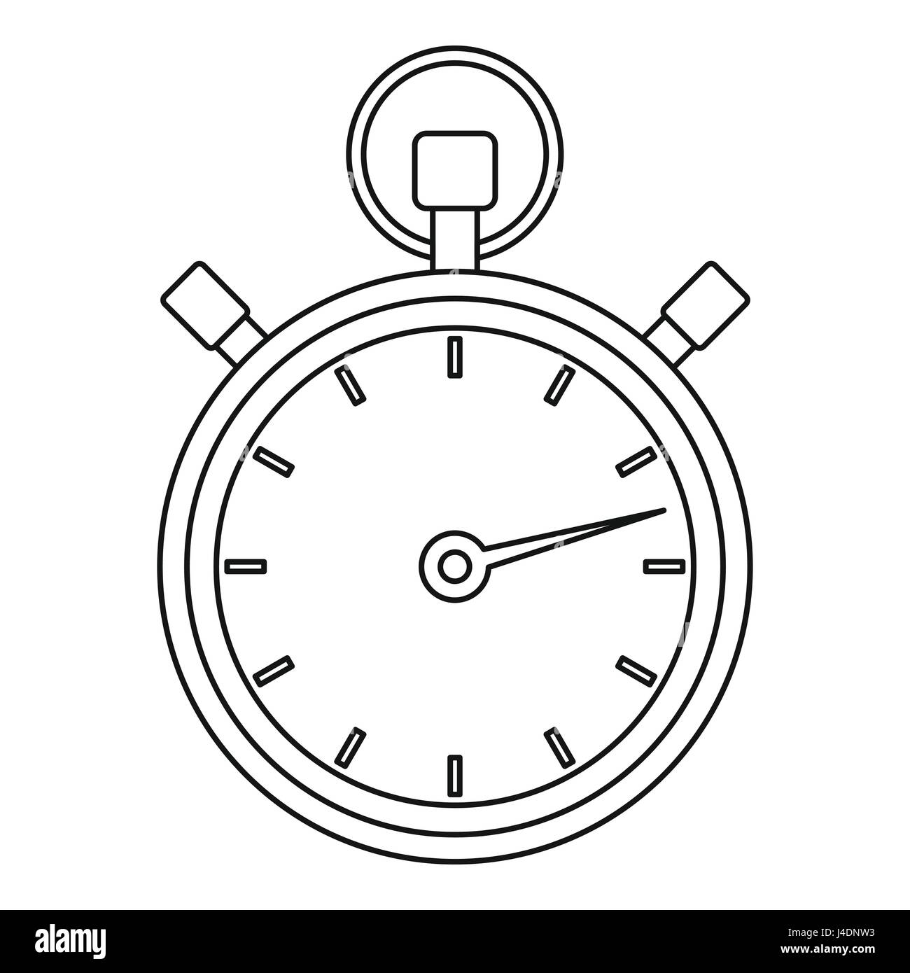 Stopwatch icon, outline style Stock Vector Image & Art - Alamy