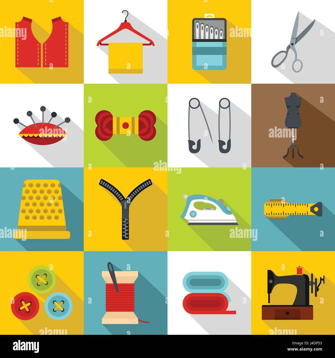 Sewing icons set, flat style Stock Vector Image & Art - Alamy