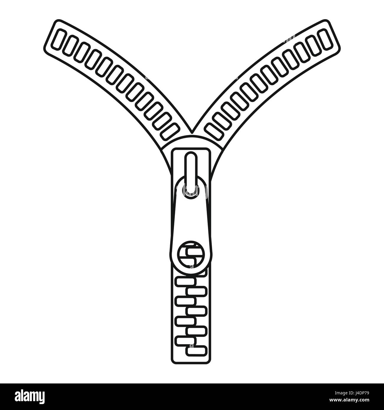 Zipper with lock icon, outline style Stock Vector Image & Art Alamy