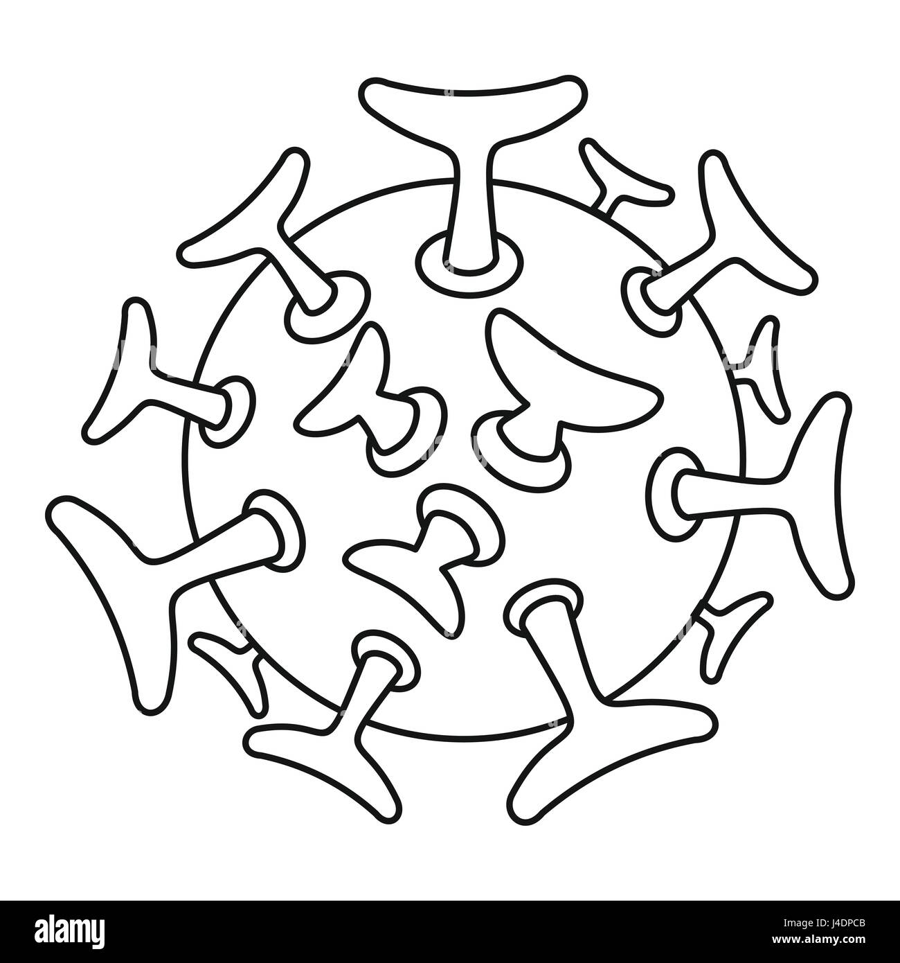 Round viral bacteria icon, outline style Stock Vector Image & Art - Alamy