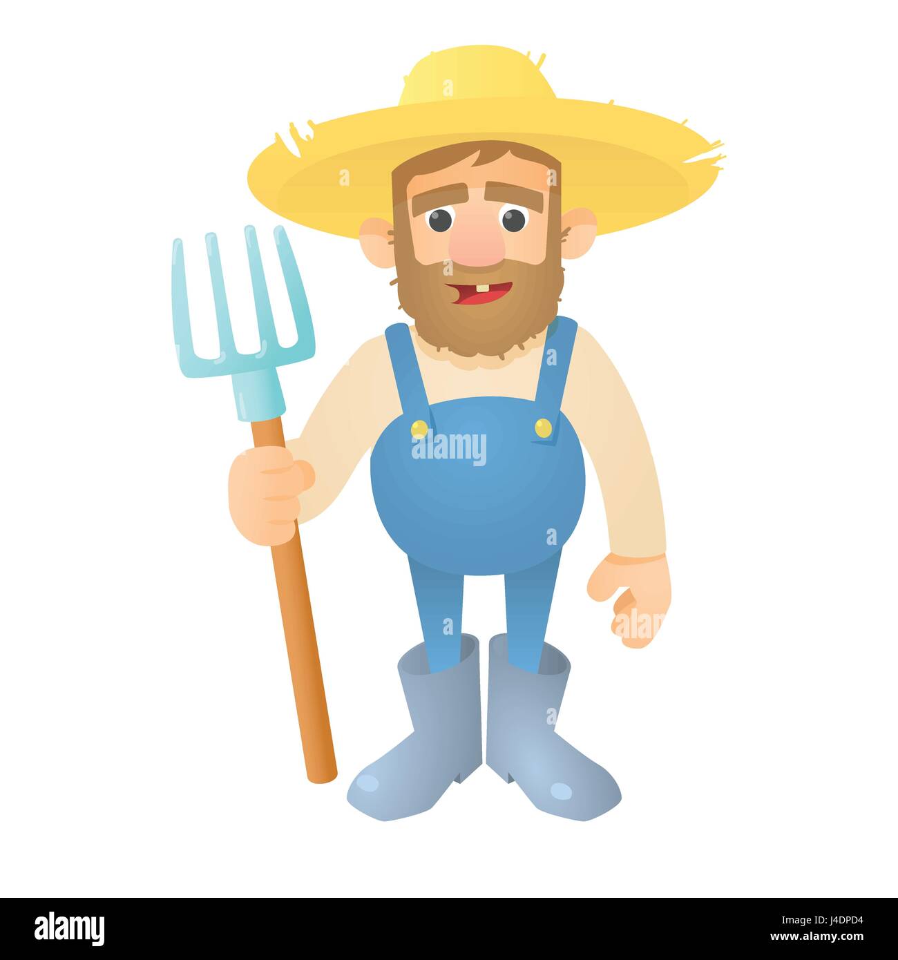 Farmer with pitchfork icon, flat style Stock Vector Image & Art - Alamy