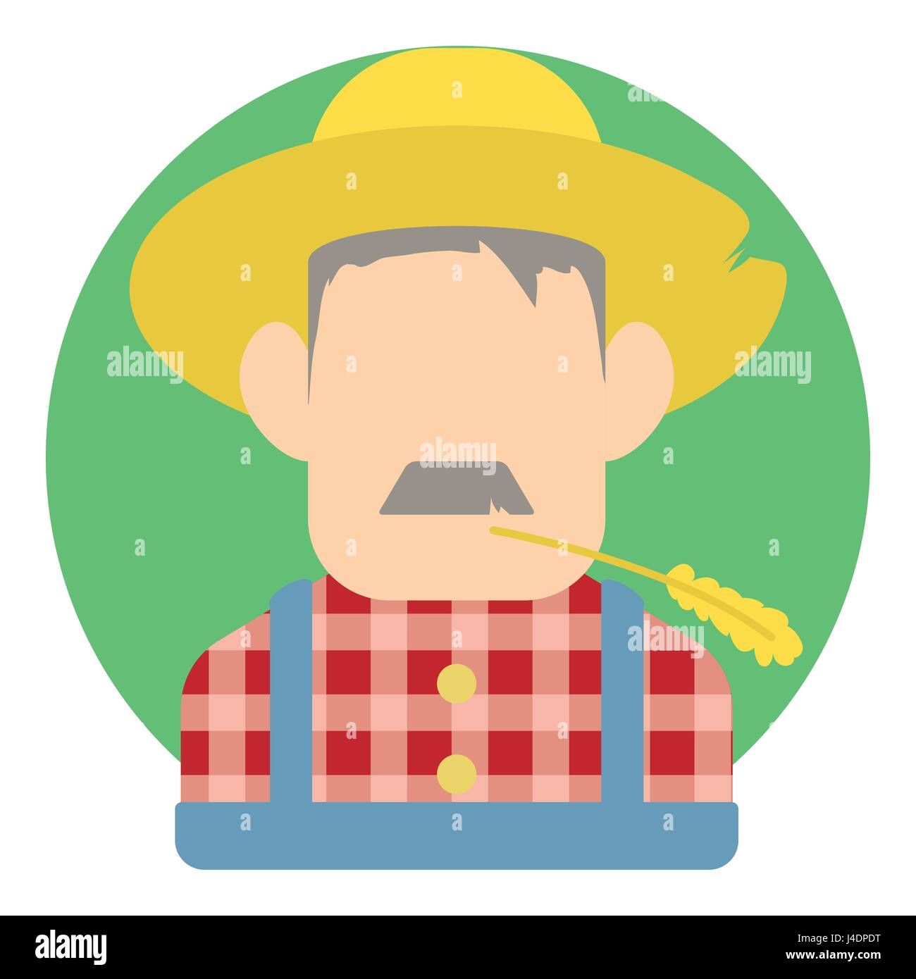 Avatar male farmer icon, flat style Stock Vector Image & Art - Alamy