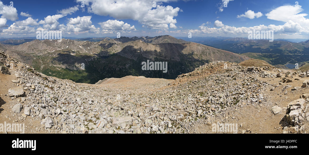 panorama from the summit of Mount Lincoln looking north Stock Photo