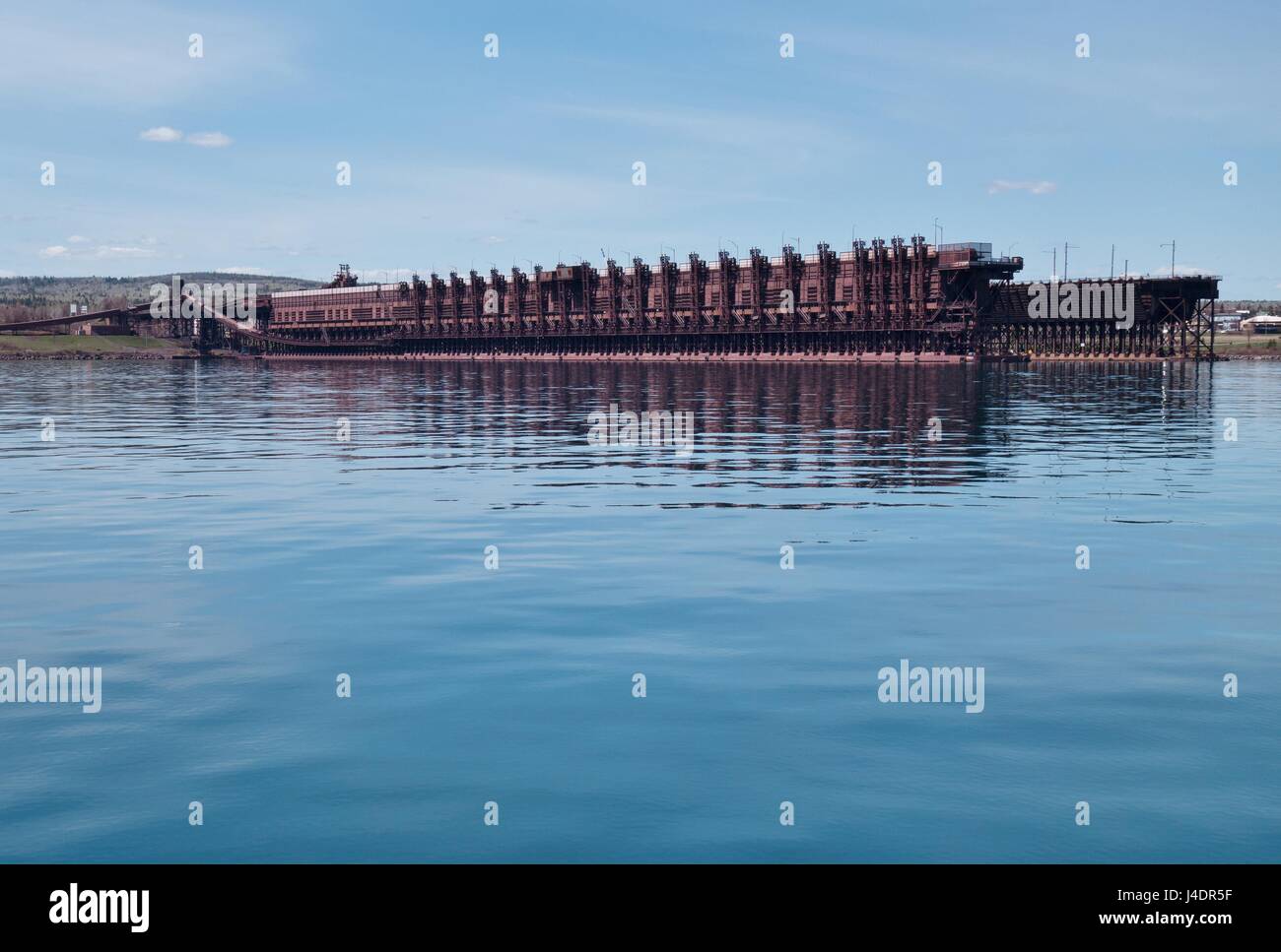 Ore docks in the water at Two Harbors, Minnesota, USA Stock Photo Alamy