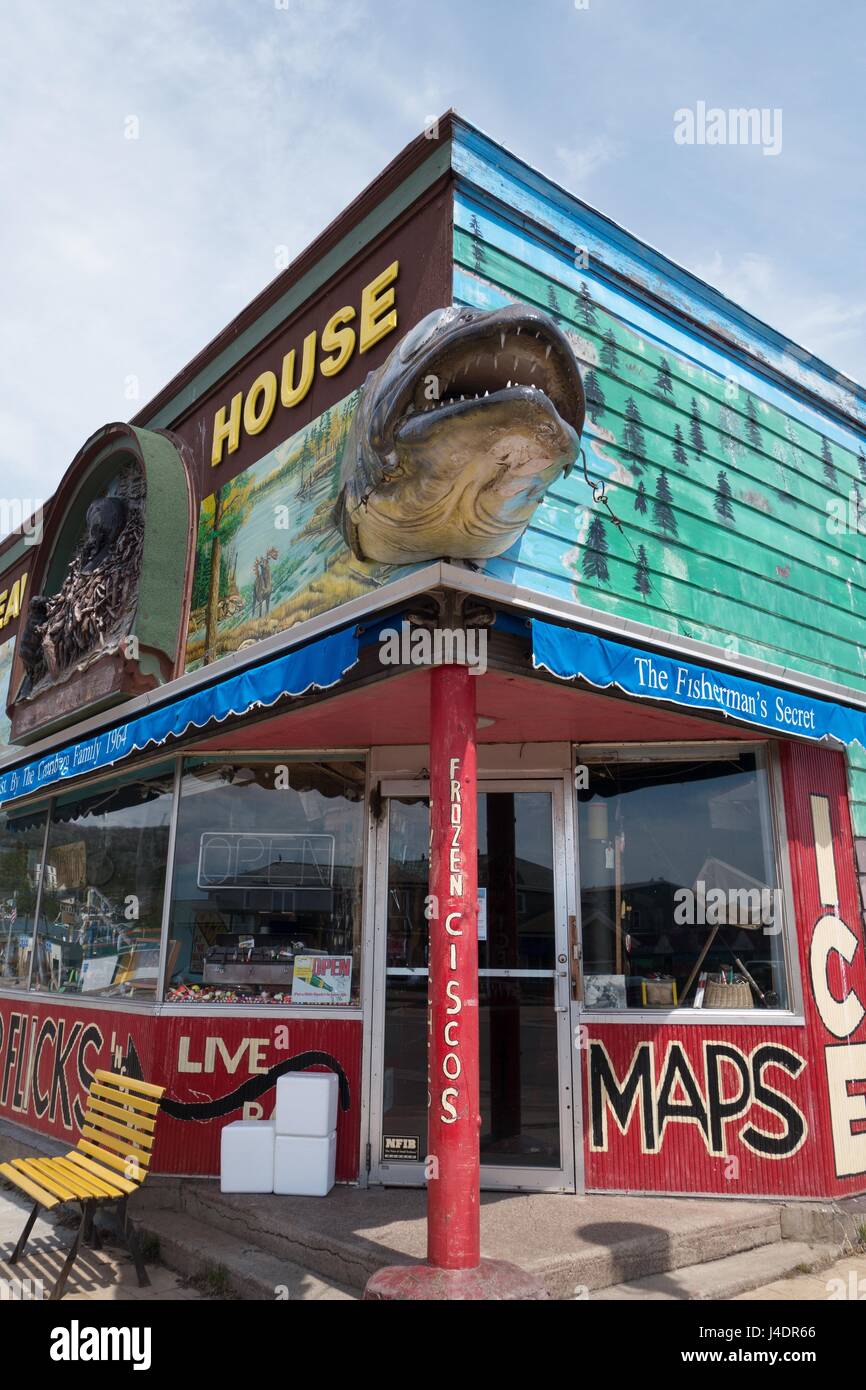 The exterior of the Beaver House bait shop in Grand Marais