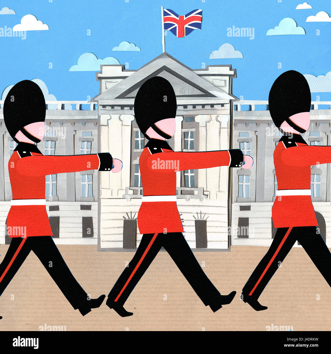 British Royal Guard marching Stock Photo Alamy