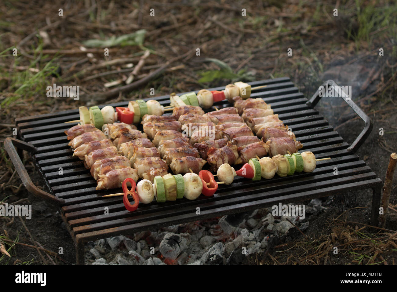 Barbecue chicken rolls Stock Photo