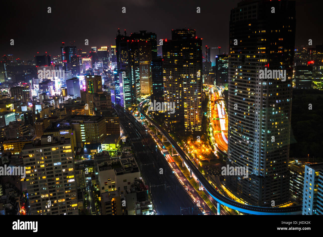 Shiodome skyline Tokyo Stock Photo
