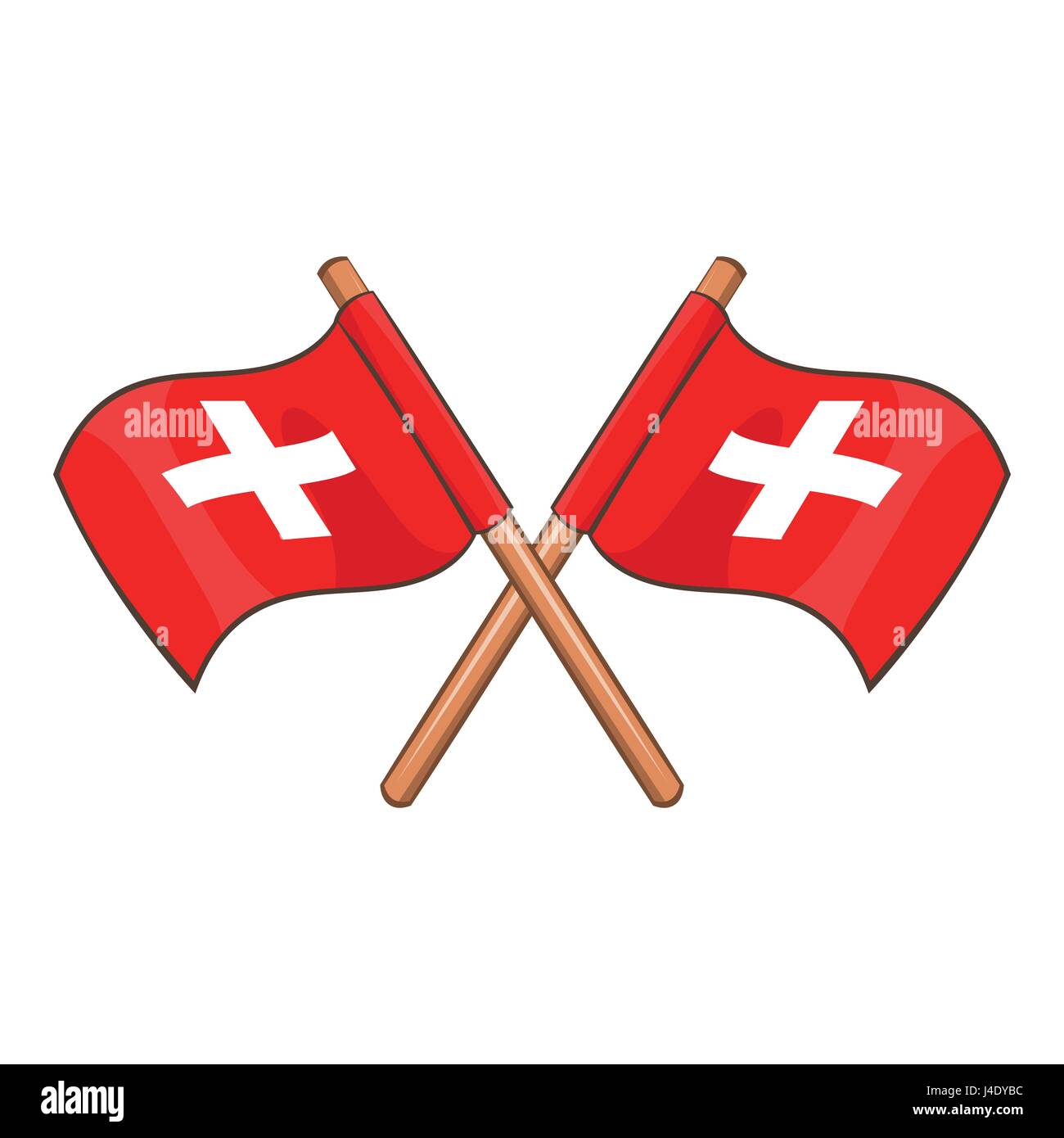 Switzerland flags icon, cartoon style Stock Vector