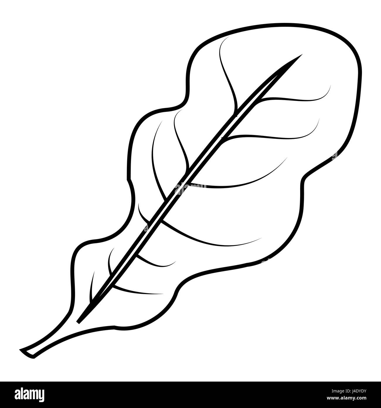 Salad leaves icon, outline style Stock Vector