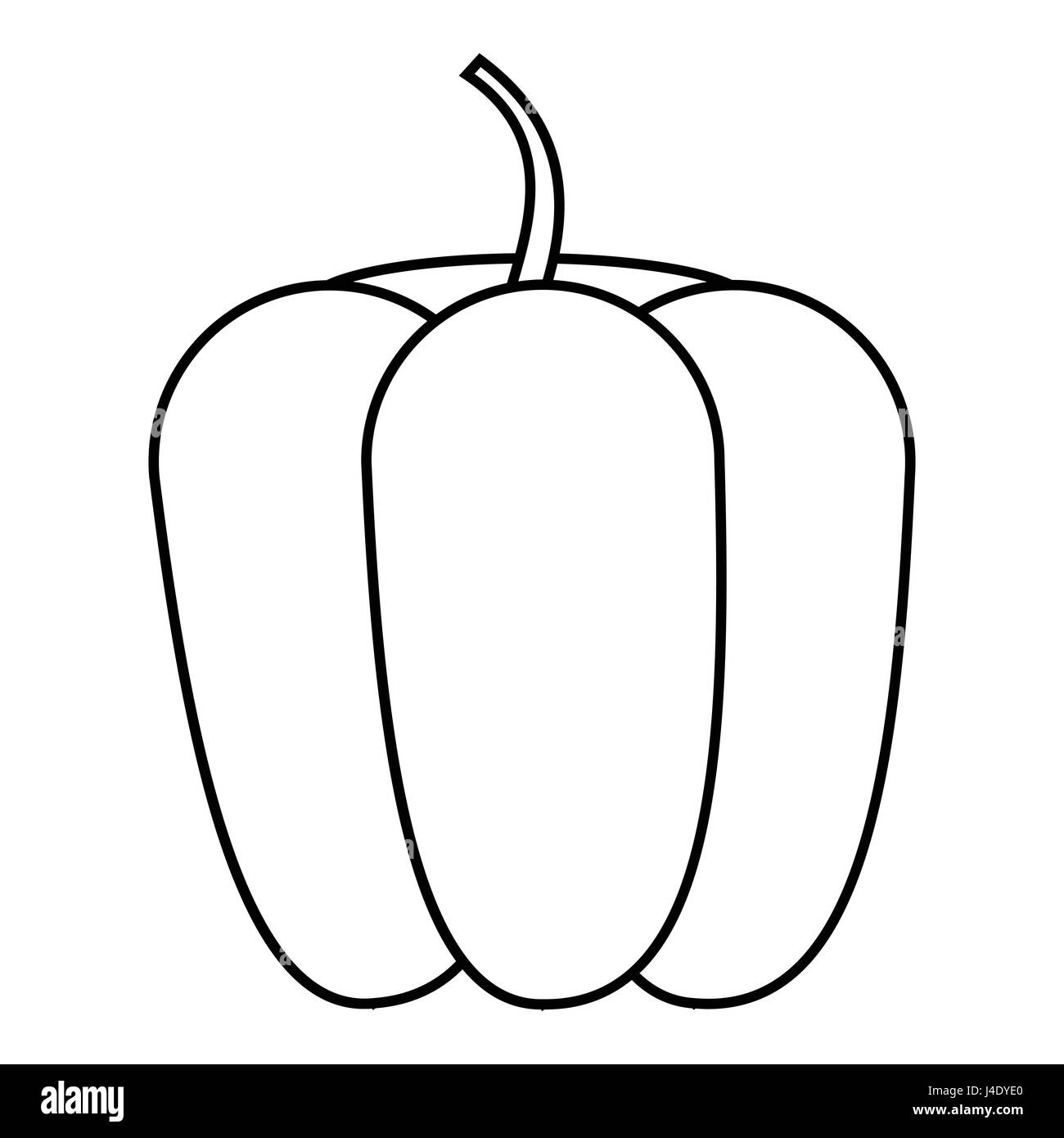 Bell pepper icon, outline style Stock Vector Image & Art - Alamy