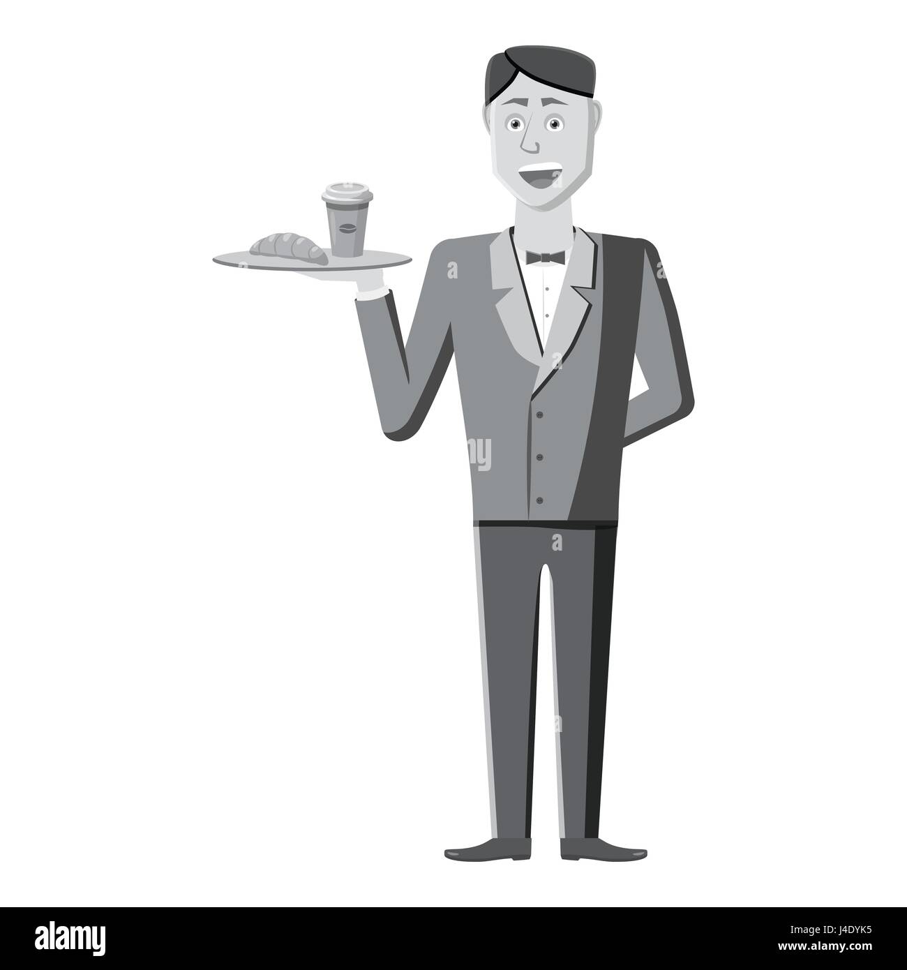Waiter icon monochrome sign Cut Out Stock Images & Pictures - Alamy