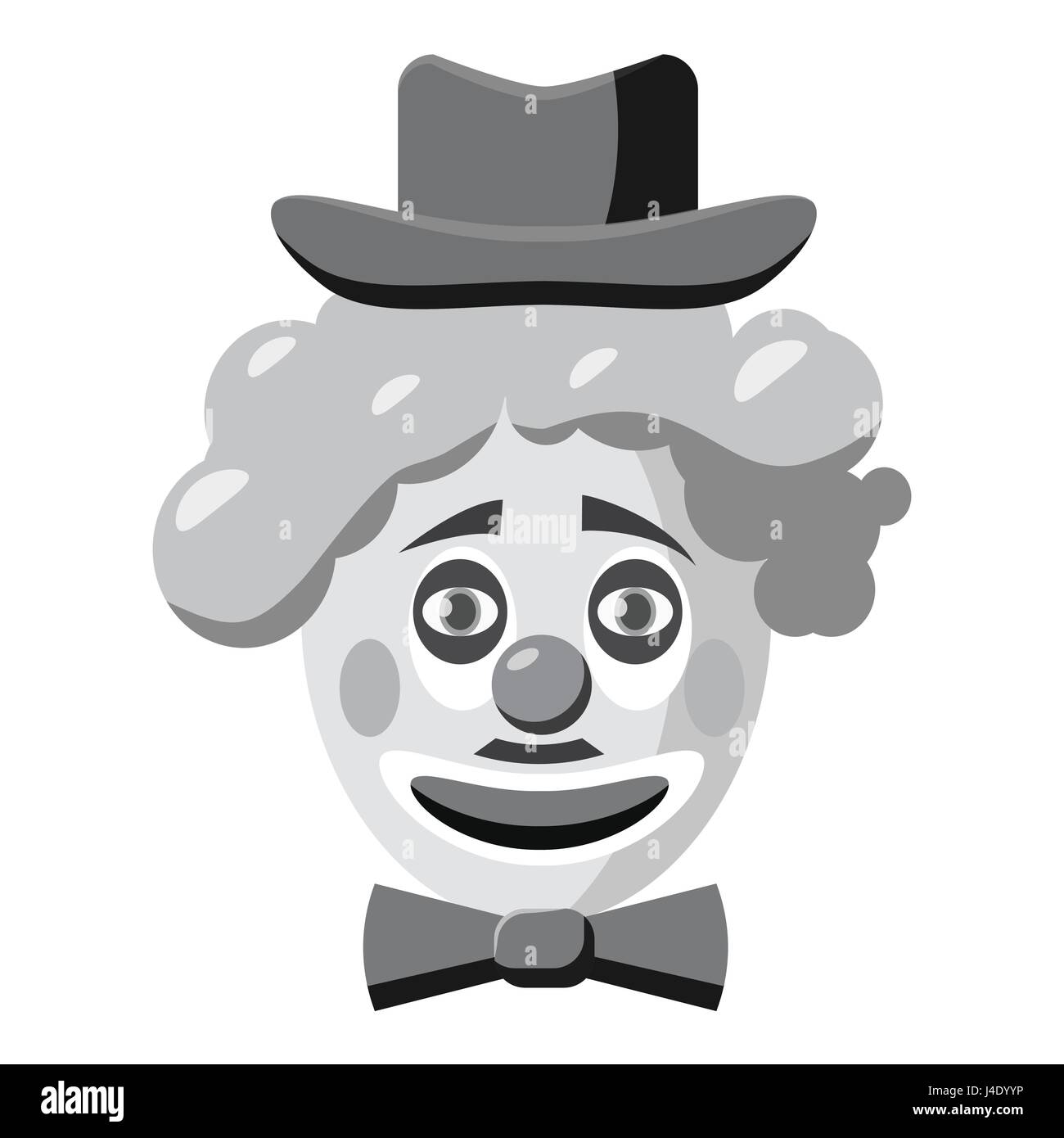 Clown face with hat icon, gray monochrome style Stock Vector Image ...