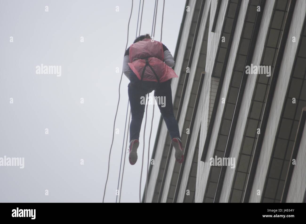 Friday 12th may 1pm  St Thomas hospital london uk  Raising both funds and awareness of the nursing profession with a mixture of stalls and abseiling down the main building staff and volunteers of the hospital Credit: Philip Robins/Alamy Live News Stock Photo