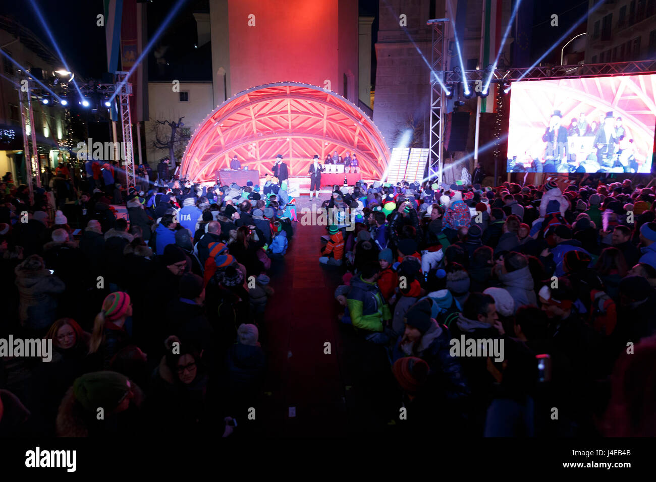 Cortina d’Ampezzo, Italy 28 January 2017 the prize giving ceremony at the FIS Alpine Ski World