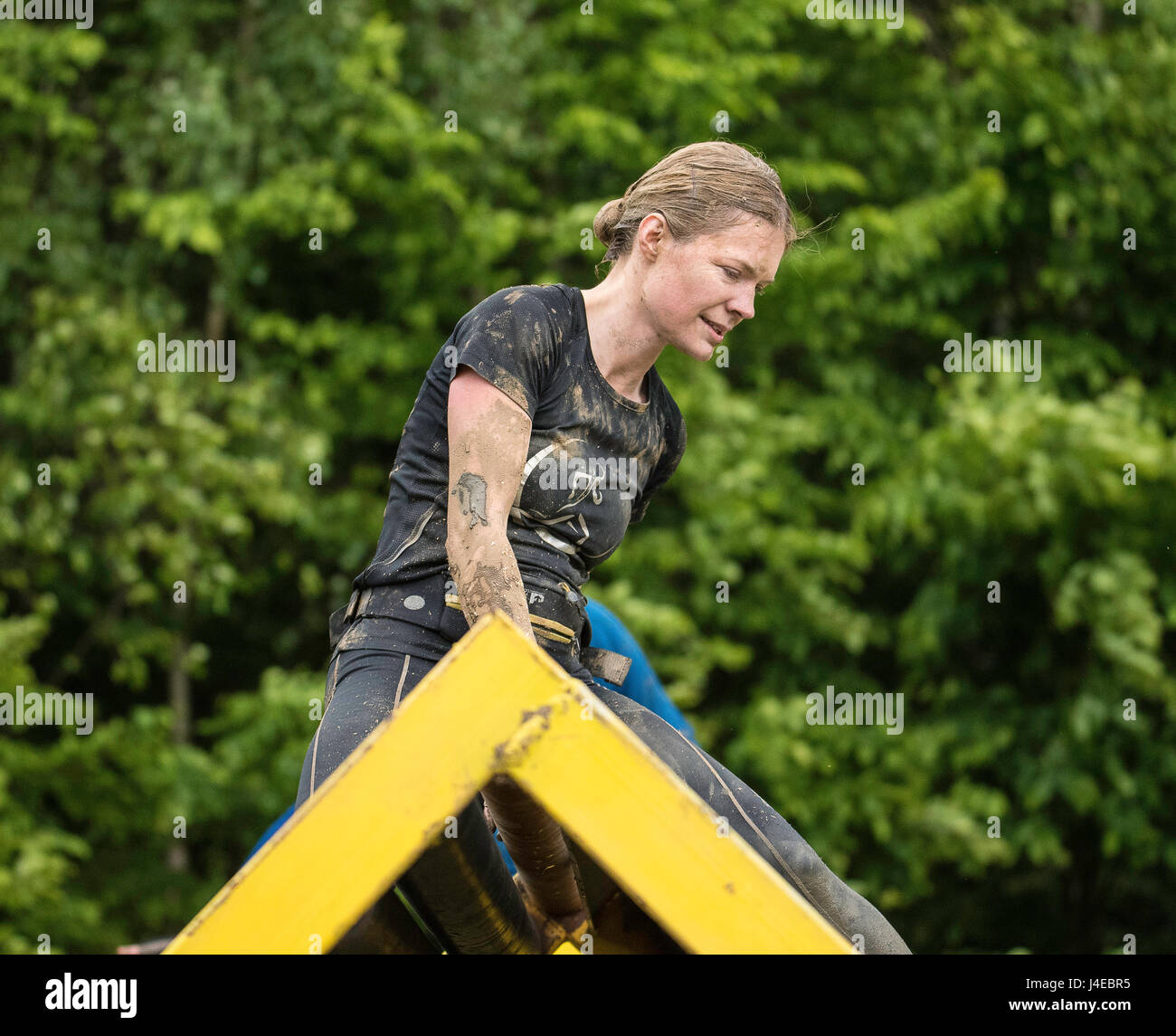 Brentwood, Essex, 13th May 2017; participant   at the, Nuclear Blast race, Brentwood, Essex Credit: Ian Davidson/Alamy Live News Stock Photo