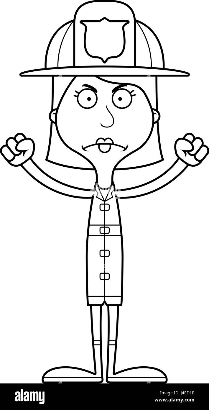 A cartoon firefighter woman looking angry Stock Vector Image & Art - Alamy