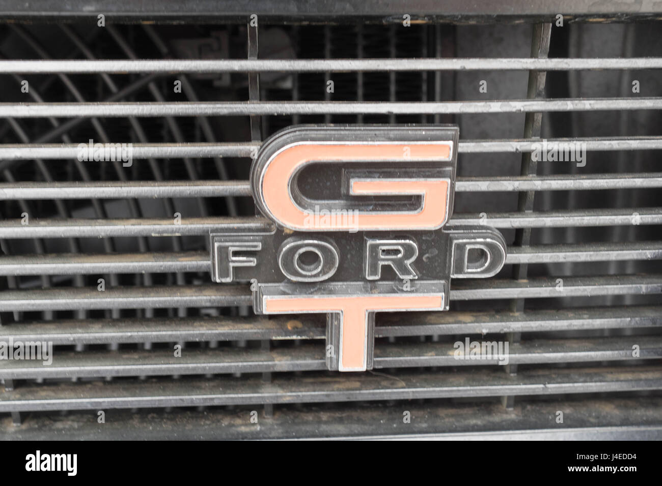 Torrance, USA - May 5 2017: Ford Falcon 351 GT emblem on display during 12th Annual Edelbrock Car Show. Stock Photo
