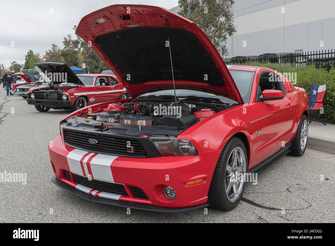 Torrance, USA May 5 2017 Ford Mustang on display during 12th Annual Edelbrock Car Show Stock