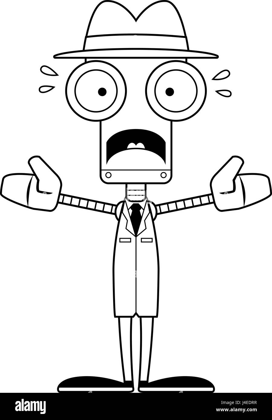 A cartoon detective robot looking scared Stock Vector Image & Art Alamy