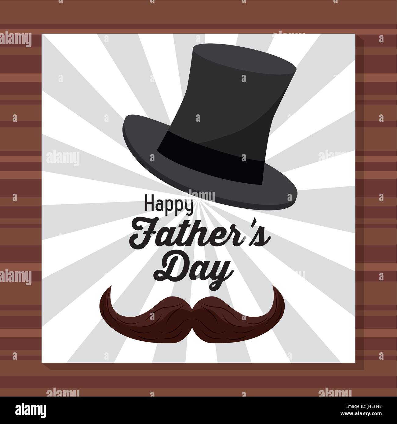 happy fathers day. greeting card with top hat nad mustache Stock Vector ...