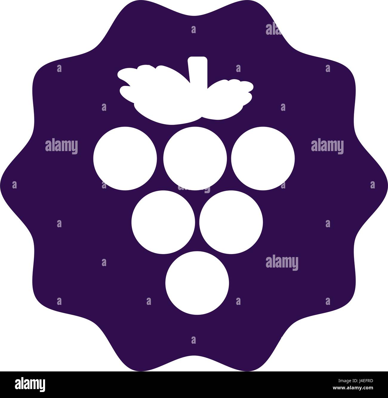 sticker delicious grape fruit icon Stock Vector Image & Art - Alamy