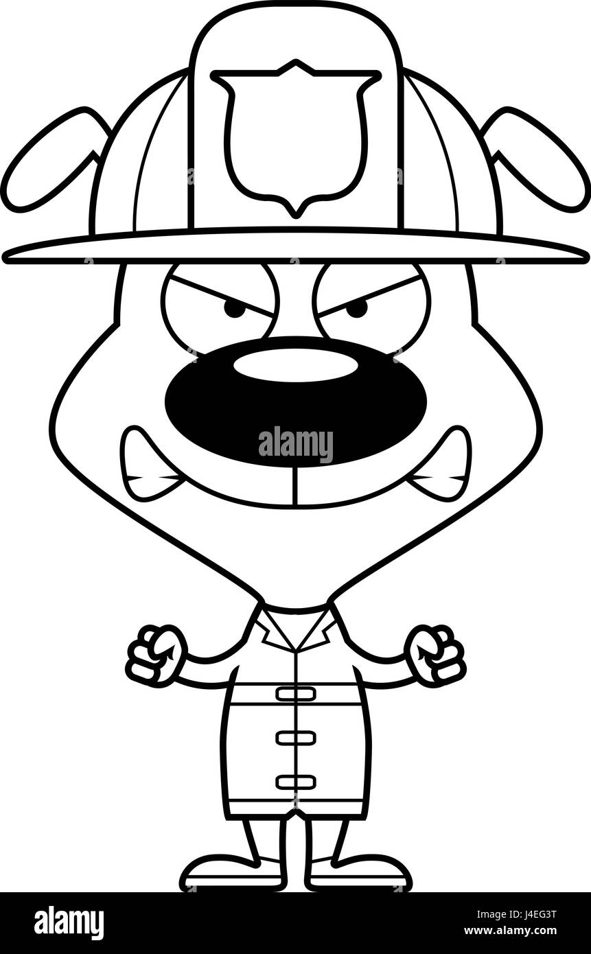 A cartoon firefighter puppy looking angry Stock Vector Image & Art - Alamy