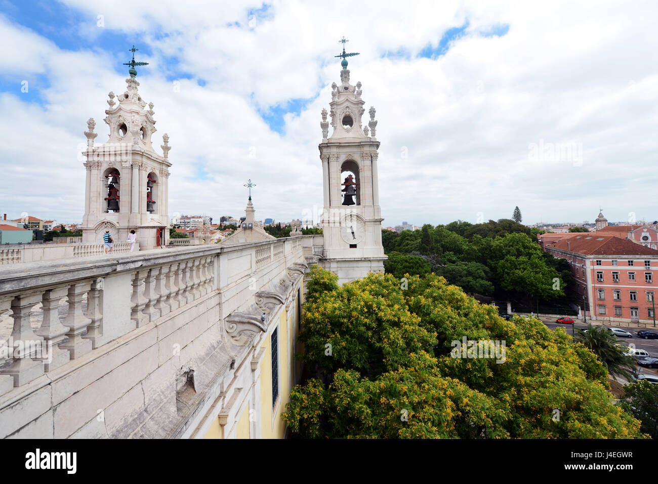 The beautiful Basilica da Estrela in Lisbon. Stock Photo