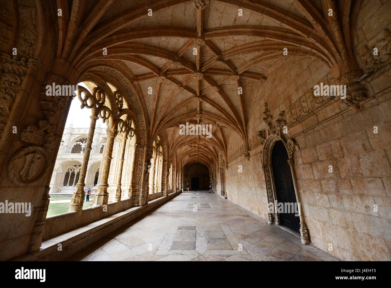 Cloisters at the Jerónimos Monastery in Belem, Lisbon. Stock Photo