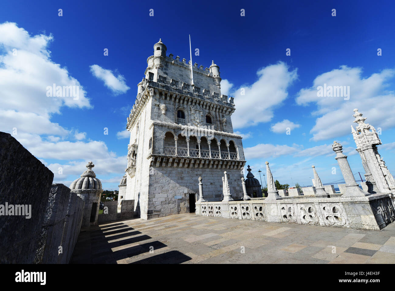 Belém Tower or the Tower of St Vincent is a fortified tower Stock Photo
