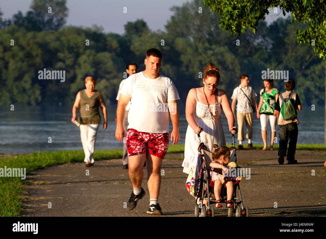 Riverfront in Vukovar, Danube, Croatia Stock Photo