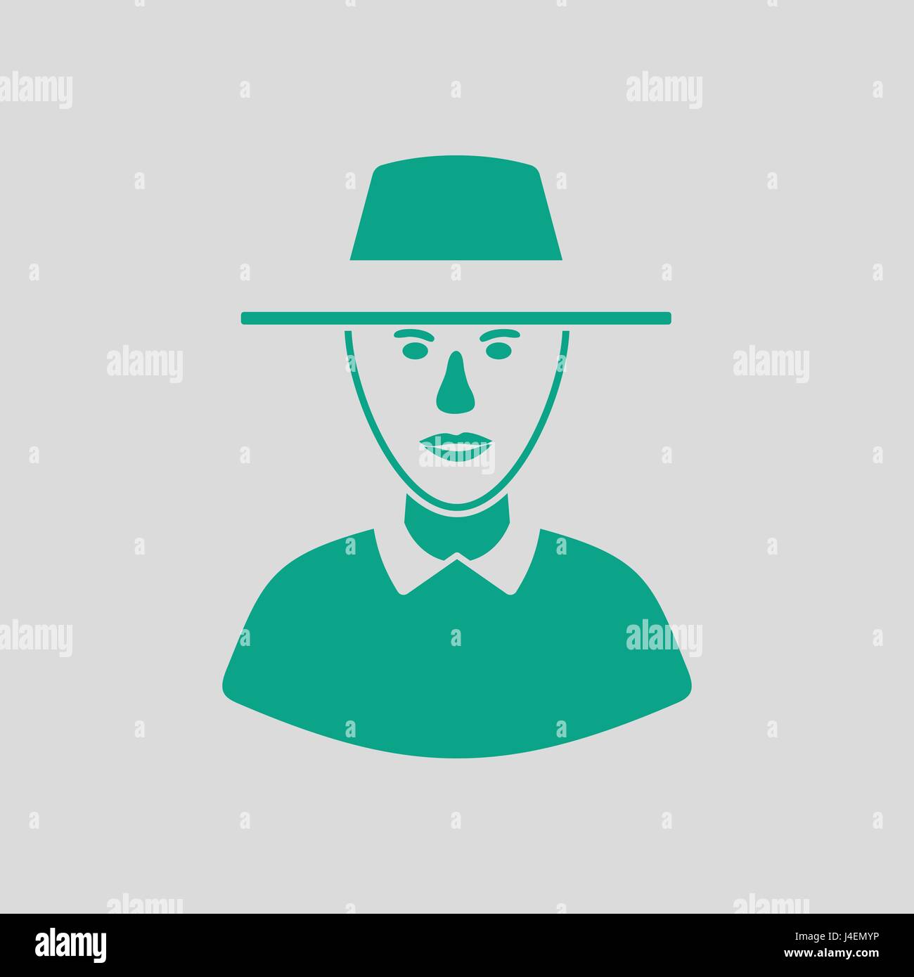 Cricket umpire icon. Gray background with green. Vector illustration. Stock Vector