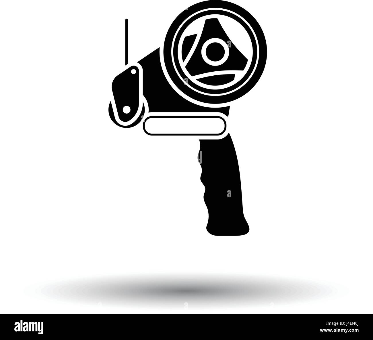 Scotch tape dispenser icon. White background with shadow design. Vector