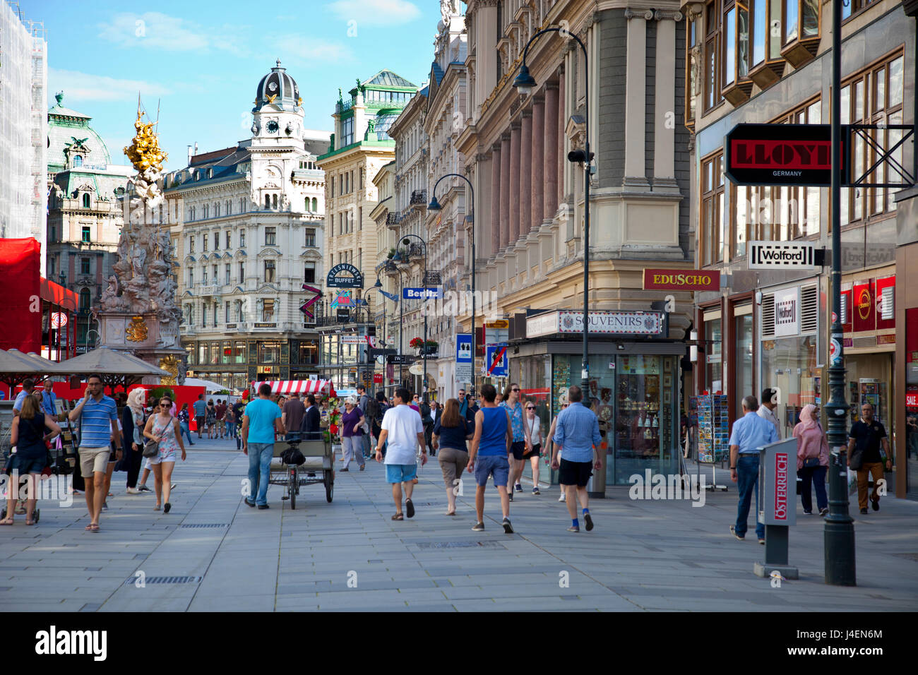 Pedestrian street, Graben Street, Vienna, Austria, Europe Stock Photo